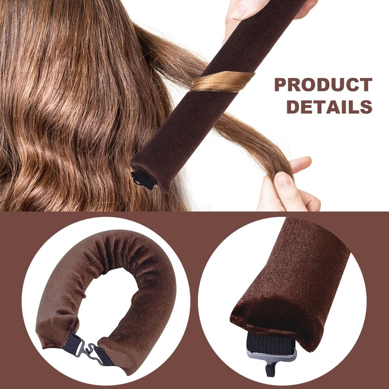 Pack of 3 Heatless Curls, Flexi Rods with Hooks, Overnight,