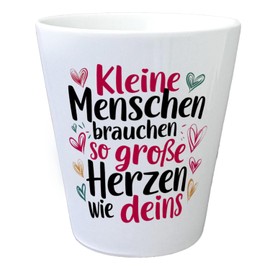 Little People Need as Big Hearts as Your Flower Pot, Colourful Illustration in Playful Font Flower Pot for Educators, Caregivers, Parents