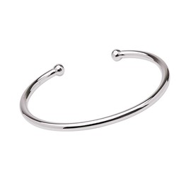 Treasure Bay Men's Women's Solid 925 Sterling Silver Torque Bangle Bracelet