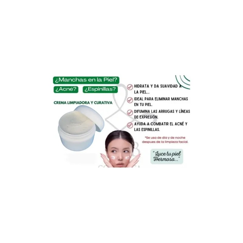 2 Cremas Facial Artesanal Manchas Acné Espinillas Paño 32 G