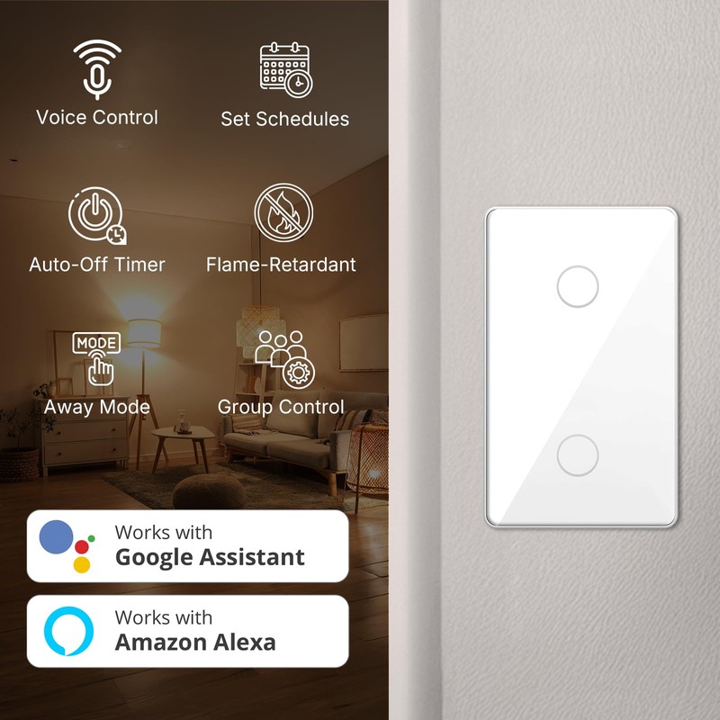 AEOLISS 2.4GHz WiFi Smart Touch Wall Single Fire Smart Light