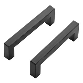 Ravinte 3 Pack Black Cabinet Pulls 3-3/4 Inch Square Cabinet Handles Matte Black Kitchen Hardware for Cabinet Drawer Pulls Come with Screwdriver