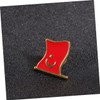 FOMIYES National Flag Shaped Brooch Creative Metal Clothes Badge Red