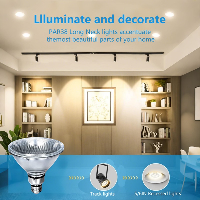 Lachesan PAR38 Halogen Flood Light Bulbs 100W 120V, E26 Base,