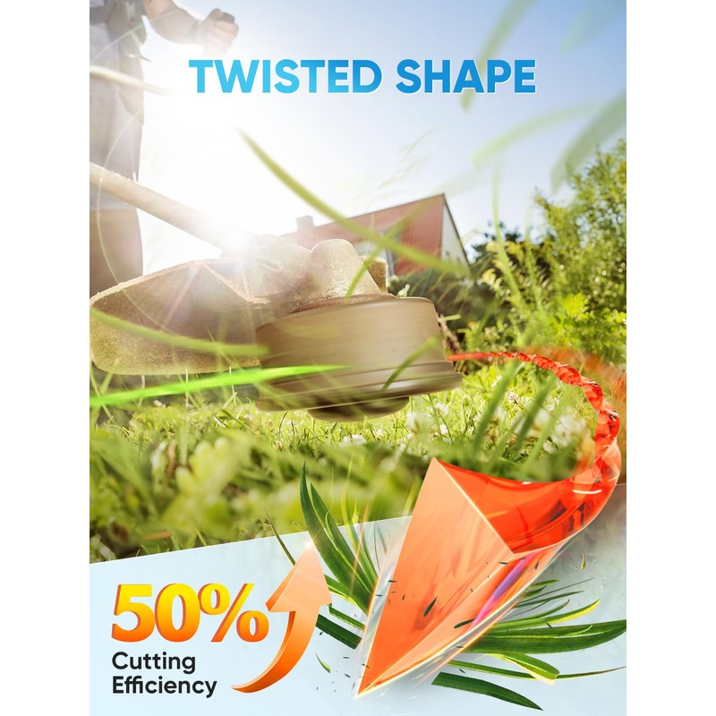 12 Pack AL2420PD Replacement Twisted Trimmer Line Compatible with All
