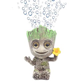 Ulifery Baby Groot Fish Tank Decorations with Bubbler, Small Fish Tank Decor, Toy Air Ornament Figurines Aerating Aquarium Decorations