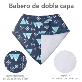 Termichy Bebé Baberos, 8 Piezas Bebé Baberos Impermeables, Niños Baberos Dentición al Destete Alimentación Delantales Algodón (Azul)