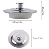 Jiayaus Bath Plug, Stainless Steel Push Type Bath Plug Pop