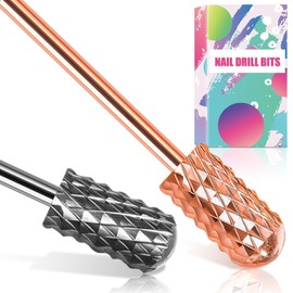 Milling Cutter Bits, Pack of 2 Safety Nail Drill Bits, 3/32 Inch Tungsten Carbide Nail Drill, Smooth Round Tip with Large Barrel, Carbide Bits for Nail Cutter for Removing Gel Acrylic Nails (2 Pieces)