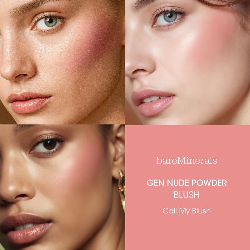 bareMinerals Gen Nude Powder Blush, Call My Blush, Vegan, Cruelty-Free