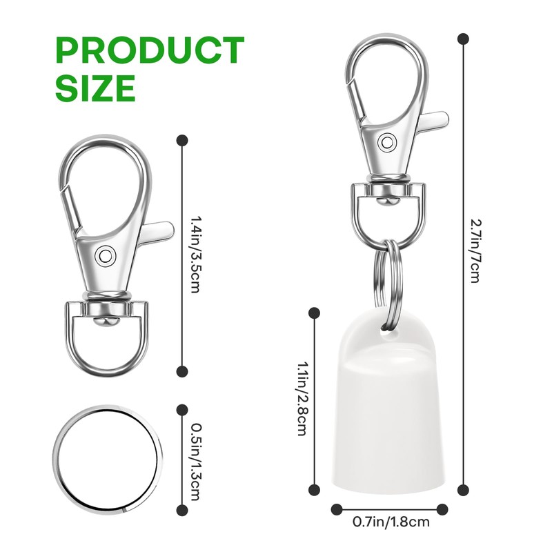 Keychain Cap Compatible with Aquaphor 0.35 oz Lip Balm (white)