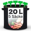 Plant Bag, 5 x 20 L Non-Woven Fabric with Plant