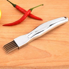 BANFLUXION Stainless Steel Scallion the Onion and Chili Shredder Chopper Six Blade Design