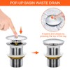 Fousenuk Sink Drain Fitting, Drain Valve for Sink and Washbasin,