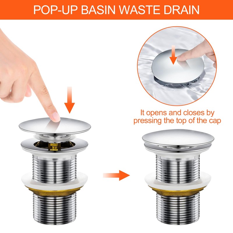 Fousenuk Sink Drain Fitting, Drain Valve for Sink and Washbasin,