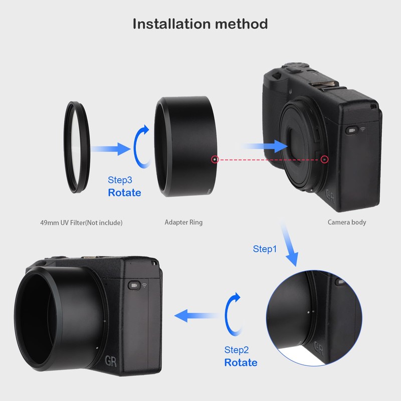 Haoge LAR-GR3X Lens Filter Adapter Ring for RICOH GR3X/GRIIIX Digital