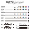 Copic Markers Multiliner Sepia Pigment Based Ink, 4-Piece Set