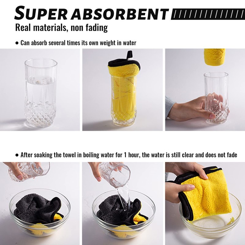 Microfiber Cleaning Cloths, 6 PCS Soft Material Microfiber Towels for