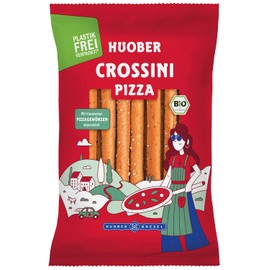 Huober Crossini Pizza, Organic Pastry Sticks with Classic Pizza Spices, Loose and Savoury, Plastic-Free Packaging, 100 g