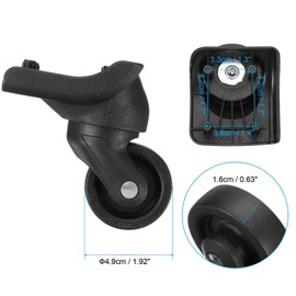 PATIKIL Luggage Wheels Replacement, 1 Pair Suitcase Wheels Caster Repair for Left & Right Swivel Wheel, Black (3.6x4.2x3.3x4.2/1.4x1.7x1.3x1.7 inch)