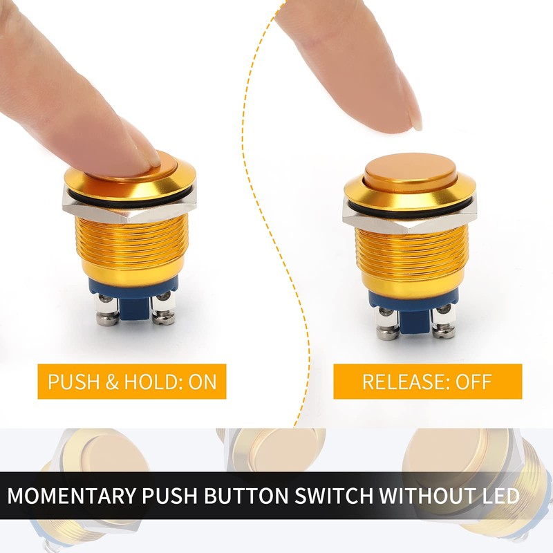 STARELO 19MM 3/4" Momentary Push Button Switch High Round 250V