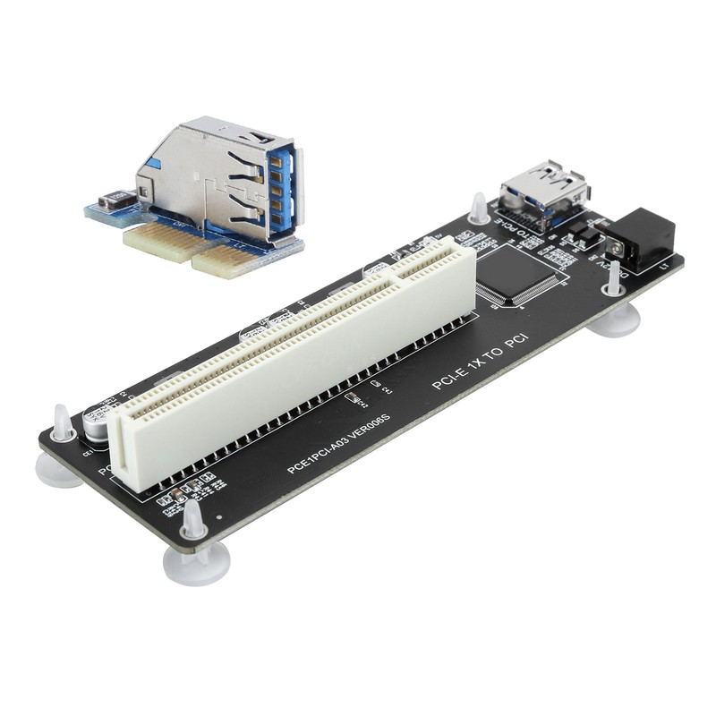 PCIE to Dual PCI Adapter Resin Riser Expansion Card with