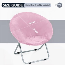 Velvet Stretch Saucer Chair Cover, Soft Round Moon Chair Cover for Adults and Kids, Removable Saucer Chair Cushion Covers for Indoor & Outdoor