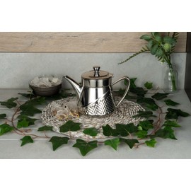 Cafe Olé AHT-048 Tea Pot, Stainless Steel, Silver