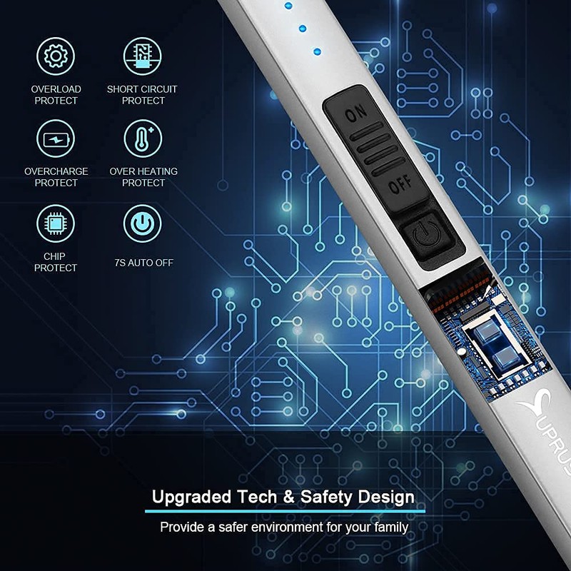 SUPRUS Electric Lighter Arc Windproof Flameless USB Lighter Rechargeable Lighter