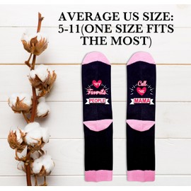 Jripars My Favorite People Call Me Mama Socks, Mothers Day Gifts, Pink And Black Novelty Sock, Funny Women Novelty Gifts For Mom Mommy Wife Grandma On Birthday Holiday Christmas, B13