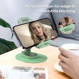 SOAIYAUD Foldable Desktop Phone Holder, Phone Holder on Desk Compatible with iPhone15, 14, 13 Pro Max Mini, Suitable for 3.5-12.9 inch Phones and Tablet Computer. (Green)