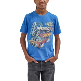 Wrangler Boys' X Hot Wheels Youth Reg Fit Speed Club Tee, Blue, Medium