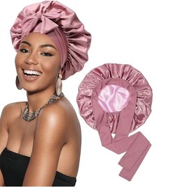 Silk Single-Layer Hair Bonnet - Breathable Design for Your Hair Care Needs:_Black
