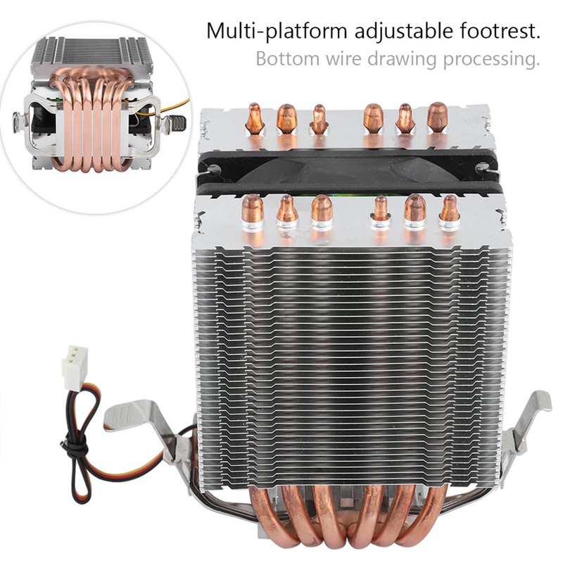 Computer CPU Fans Cooler Heat Sink 6 Heatpipe For Intel