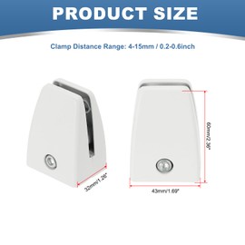 PATIKIL 10 Pcs Office Desk Partition Support Bracket, Aluminum Alloy Sneeze Guard Support Clamps Desktop Divider Clips for Offices Stores Counter Privacy Panel, Matte White