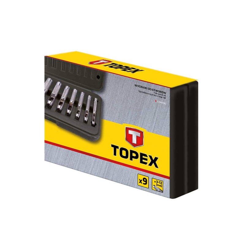 TOPEX 9 Sizes (3-12mm) Alloy Steel Hole Cutter Set with