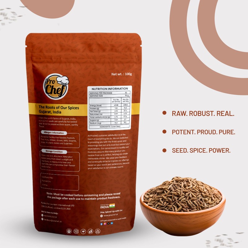 ProChef Whole Cumin Seeds – High in Iron & Antioxidants,