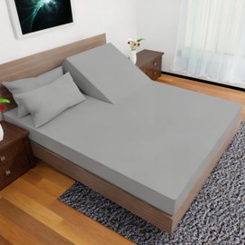 Royal Bliss 1900 Top Split Flex Head King Size Sheet Set - Egyptian Quality Ultra-Soft Bed Sheets | Double Brushed | Deep Pockets- Easy Fit - 4 Piece Set- Fade Resistant (Silver, Split Top)