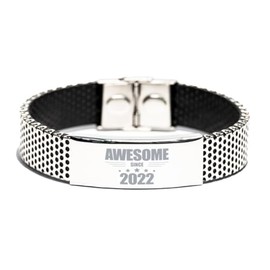DesiDD Awesome Since 2022 Bracelet - Stainless Steel - Birthday Gifts for Men Women Him Her Son Daughter Friend Coworker College Born in 2022 Christmas Valentines
