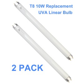 CHKADAWA BL T8 F10W Replacement Bulbs for Aspectek, LiBa 20W Indoor Device, F10T8 BL365nm 10 Watt Tube G13, 13'' Linear Black Light Fluorescent Tube 2 Pack