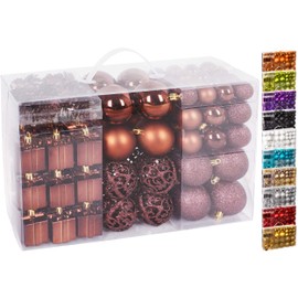 Brubaker, 101-piece set of Christmas baubles with a tree topper, Christmas decoration