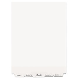 Avery Avery-Style Bottom Tab Dividers, 26-Tab, Legal Exhibit 1-25, 8.5 x11 Inches, White, 26 per Set (11378)