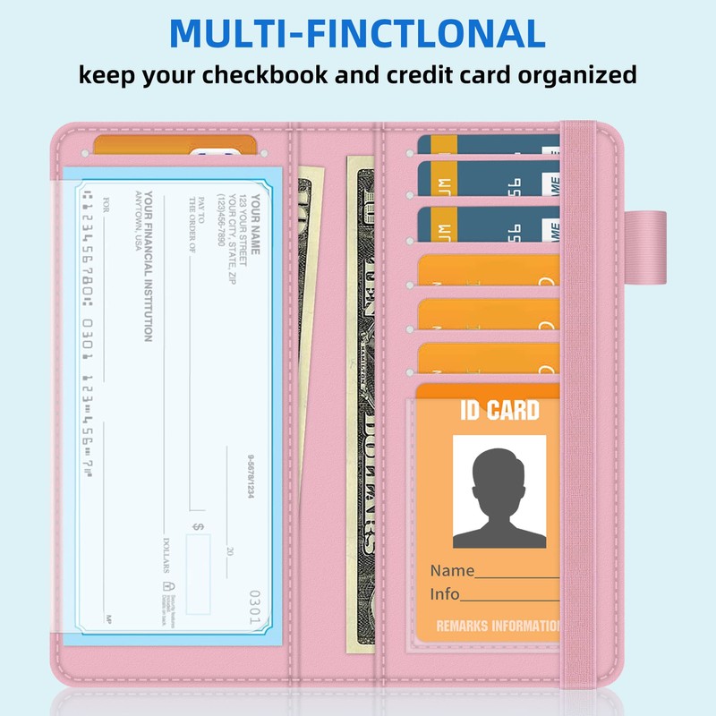 BVYA Checkbook Cover for Men & Women with RFID Blocking,