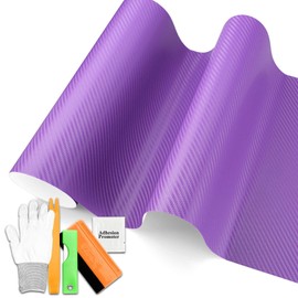 3D Carbon Fiber Textured Purple Matte Vinyl Wrap Auto Car Motorcycle Boat Sheet Film 4FT x 5FT Tool Kit