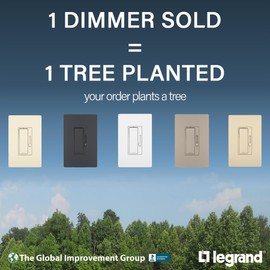 Legrand Pass & Seymour TSDCL303PTCCCV6 Toggle Slide Dimmer CFL/LED/Incandescent, Single-Pole/3-Way, 300W, No De-Rating, White/Light Almond, Ivory (1 Count)