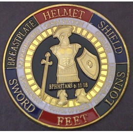 Put on the Whole Armor of God Commemorative Pray Always Enamel  Round  Gift