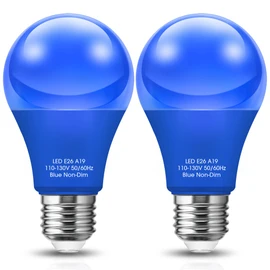 DORESshop Blue Light Bulbs, 9W (60 Watt Equivalent) - E26 Base Blue LED Bulb, 720LM Outdoor for Halloween Decor, Poolside, Summer BBQs, Holiday Lighting, Non-Dimmable, 2 Pack