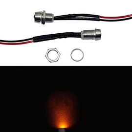 Lumonic 5 x Super Bright Screw LEDs with Resistor for 12 V Applications - High Power LEDs with Connection Cable for Soldering DIY in Yellow - Major
