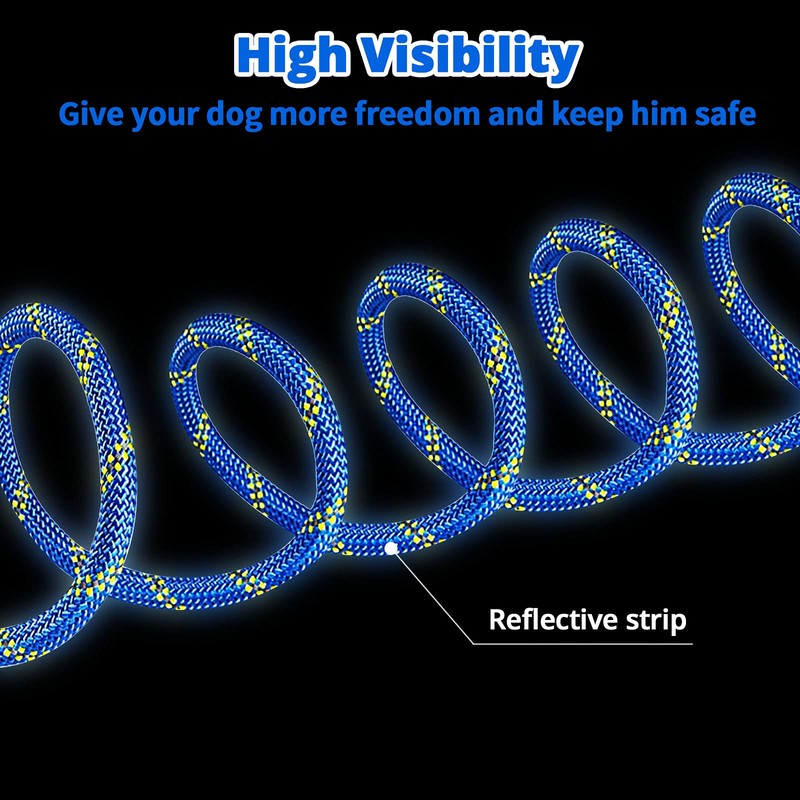 Dog Tie Out Cable for Camping - 50ft/70ft/100ft Portable Reflective