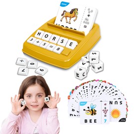 Pup Go Letter Game, Spelling Word Games, Educational Early Learning Toys for 3 4 5 6 7 8 Year Old Kids, Pre School Toys Number Games Gifts for Boys Girls (Yellow)